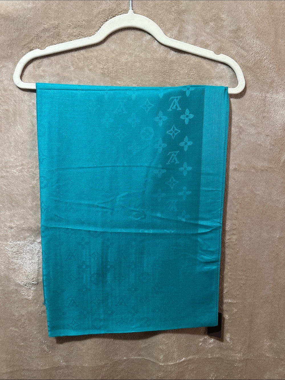 Women’s elegant Turquoise green Monogram Scarf
